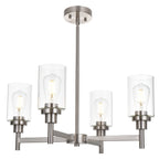 Modern Black Chandelier — 4-Light