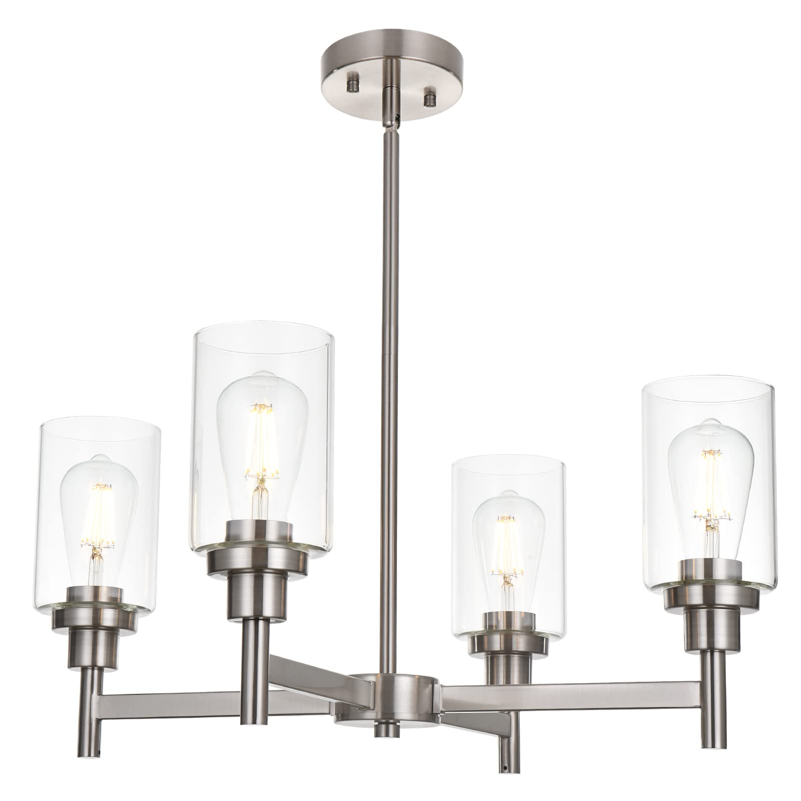 Modern Black Chandelier — 4-Light