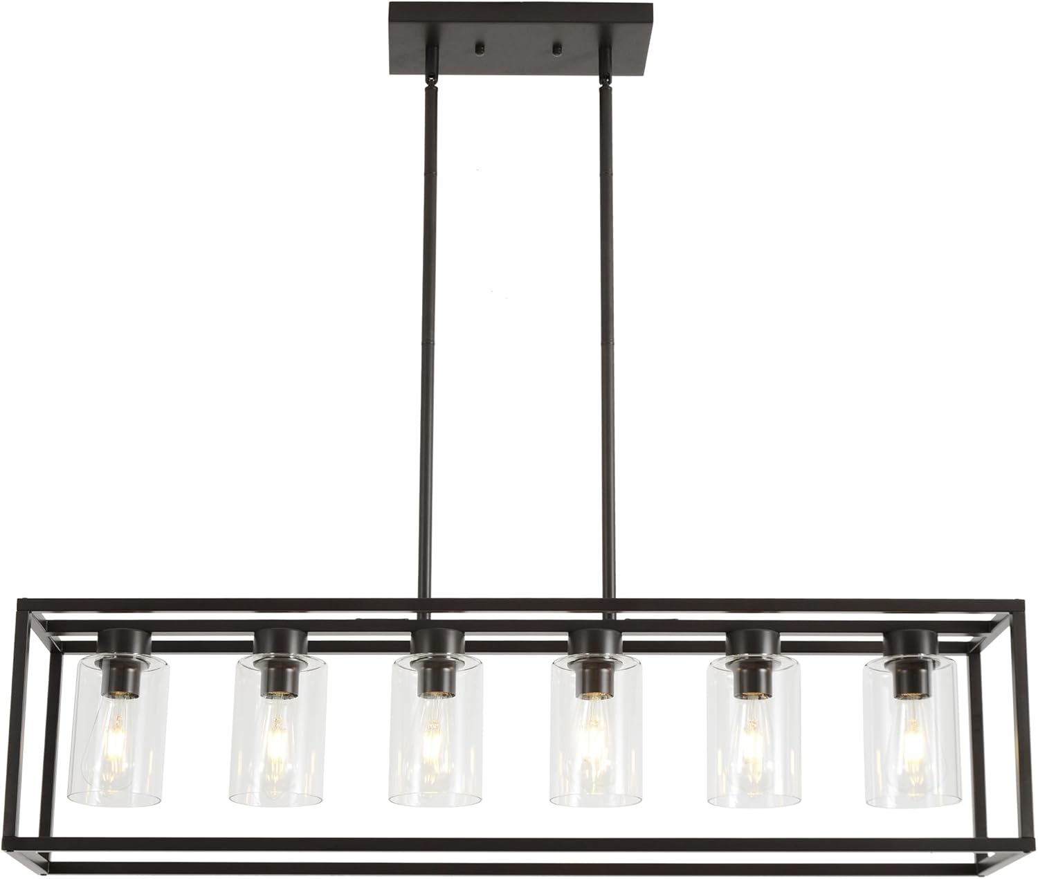 Vintage Farmhouse Black Chandelier — 4-Light — Oil-Rubbed Bronze