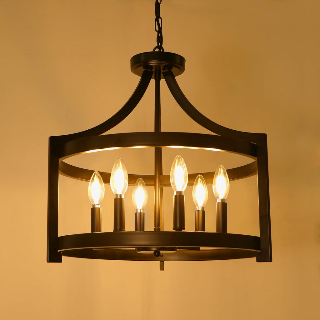 Convertible Farmhouse Black Chandelier — 6-Light - View 5