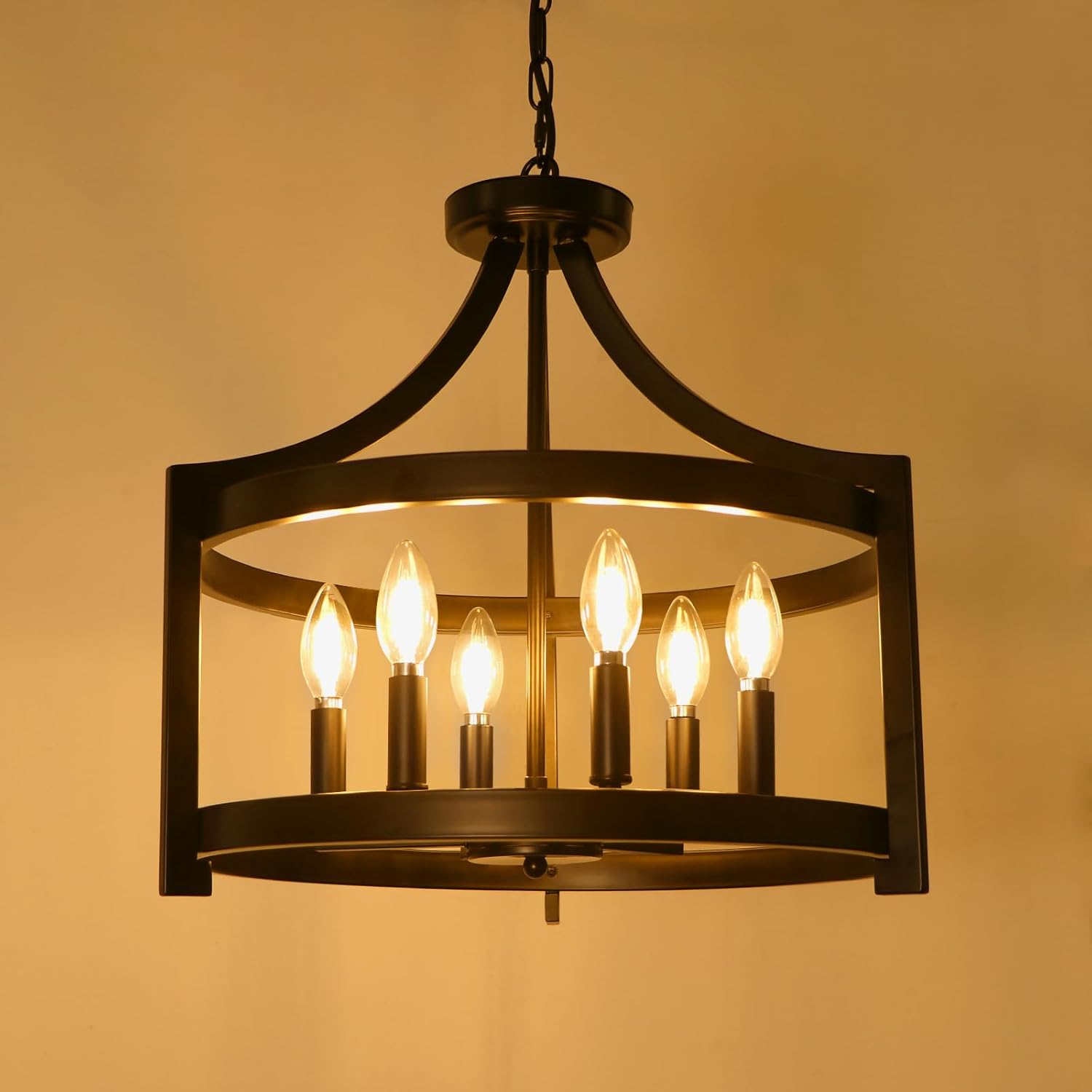 Convertible Farmhouse Black Chandelier — 6-Light - View 5
