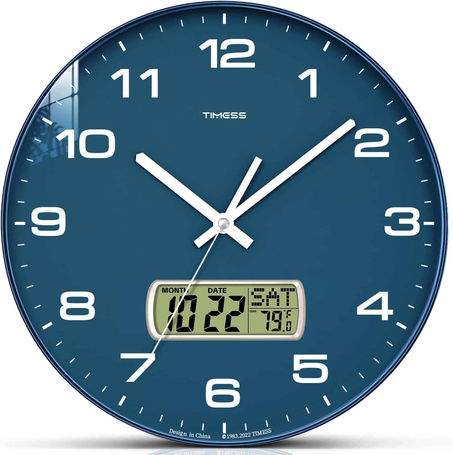 Battery Operated Luxe Black Wall Clock — 14" — 13 Inch