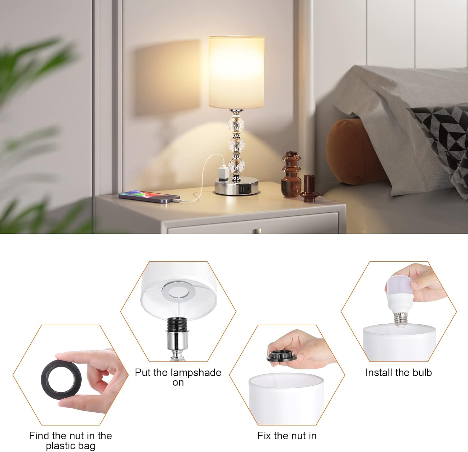 Dimmable Luxe Black Table Lamp - View 9