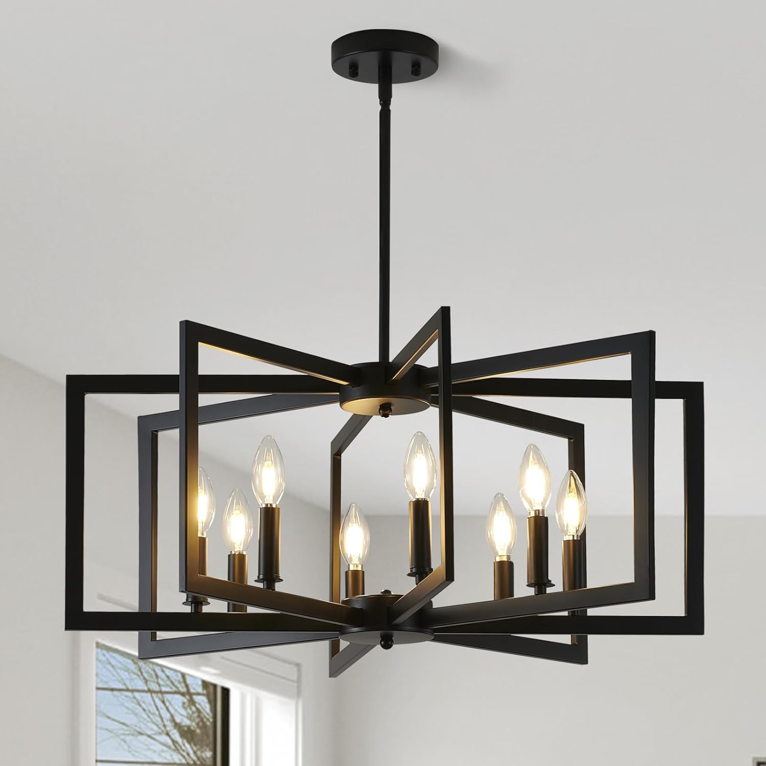 Farmhouse Black Chandelier — 6-Light — Black