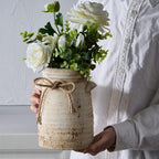 Farmhouse Beige Flower Vase — 8" - View 3