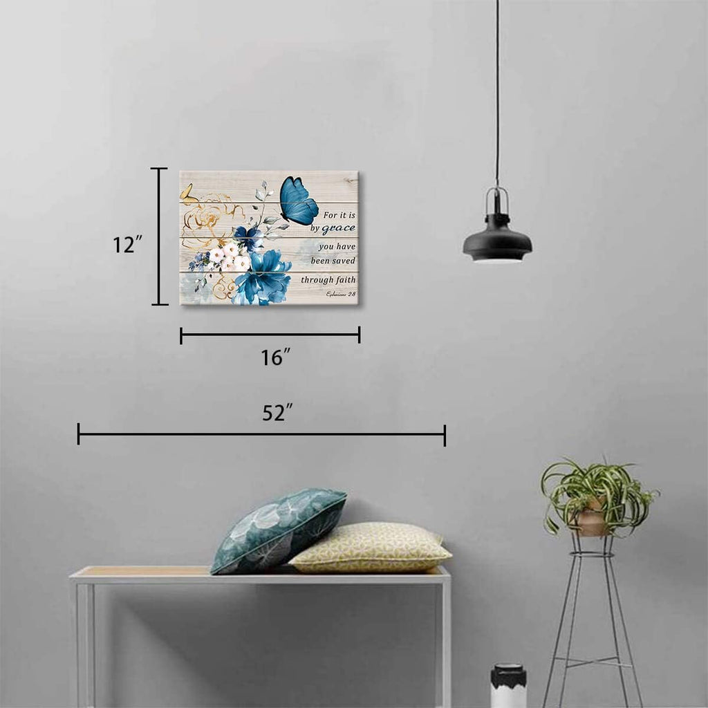 Framed Luxe Blue Wall Art — 16" - View 2
