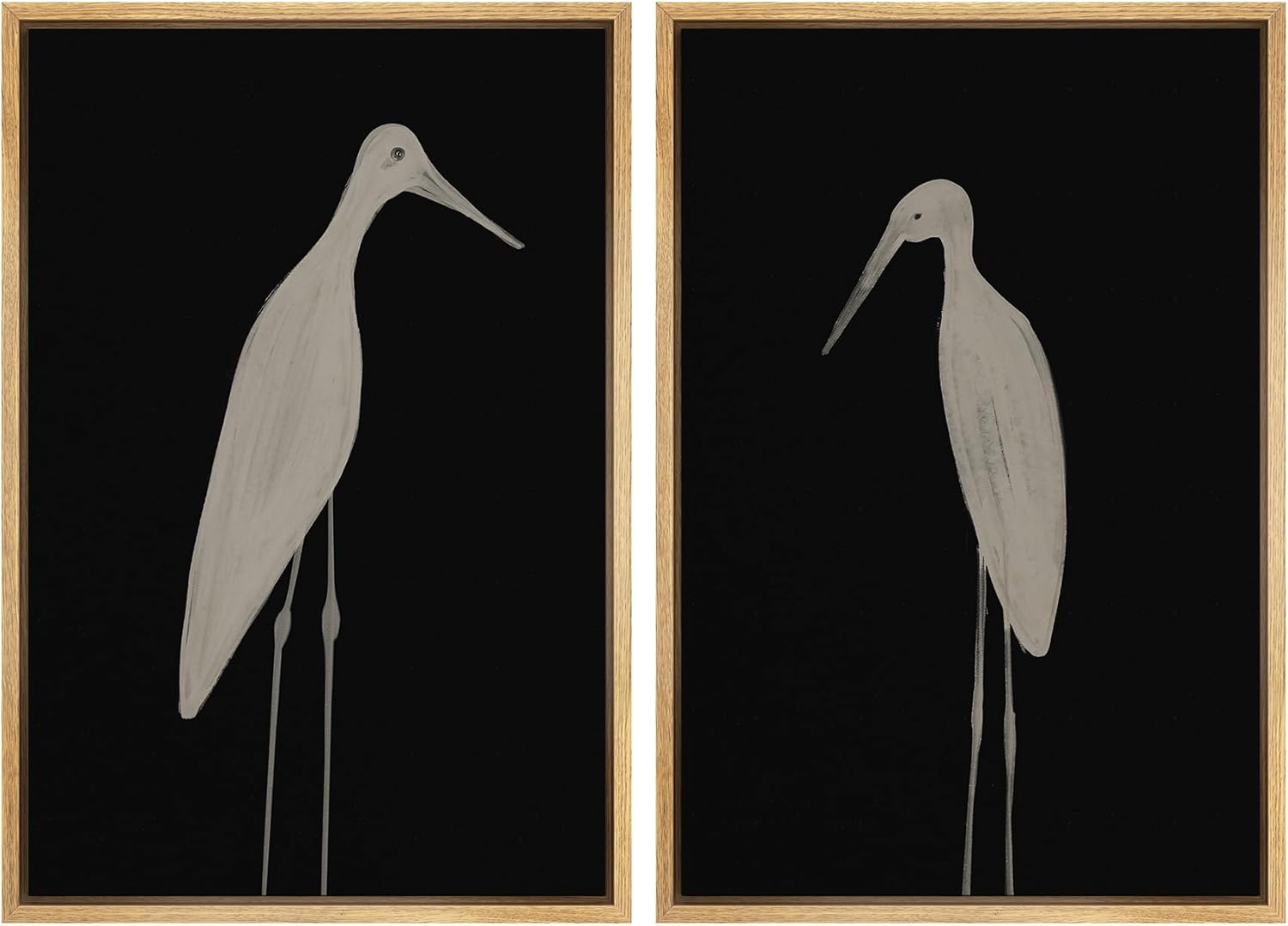 Modern Framed Wall Art — 24" — 16"x24"x2 Panels Natural