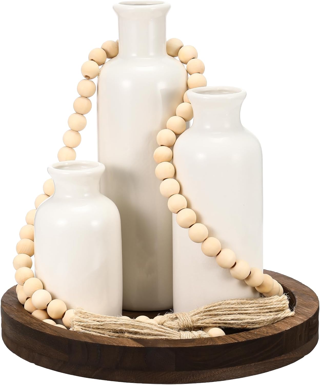 Boho Black Vase — Set of 3 — Dark Brown