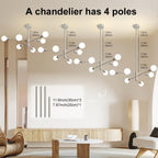 Farmhouse Black Chandelier — 6-Light - View 4