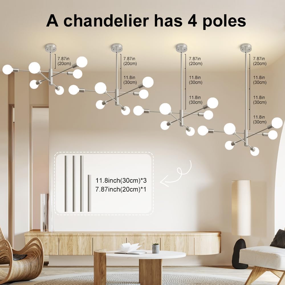 Farmhouse Black Chandelier — 6-Light - View 4