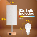 Dimmable Black Nightstand Lamp - View 6
