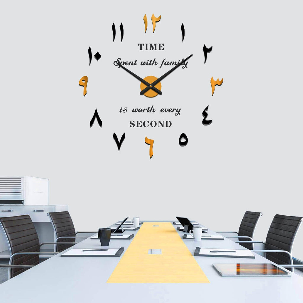 Battery Operated Luxe Black Wall Clock - View 7