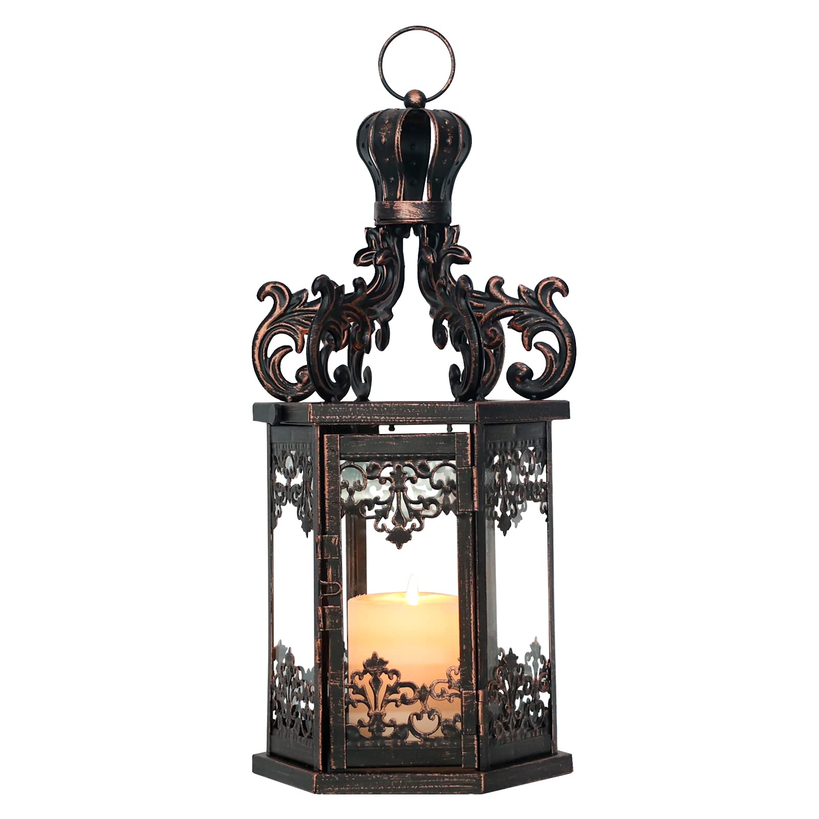 Vintage Metal Candle — 17.7"