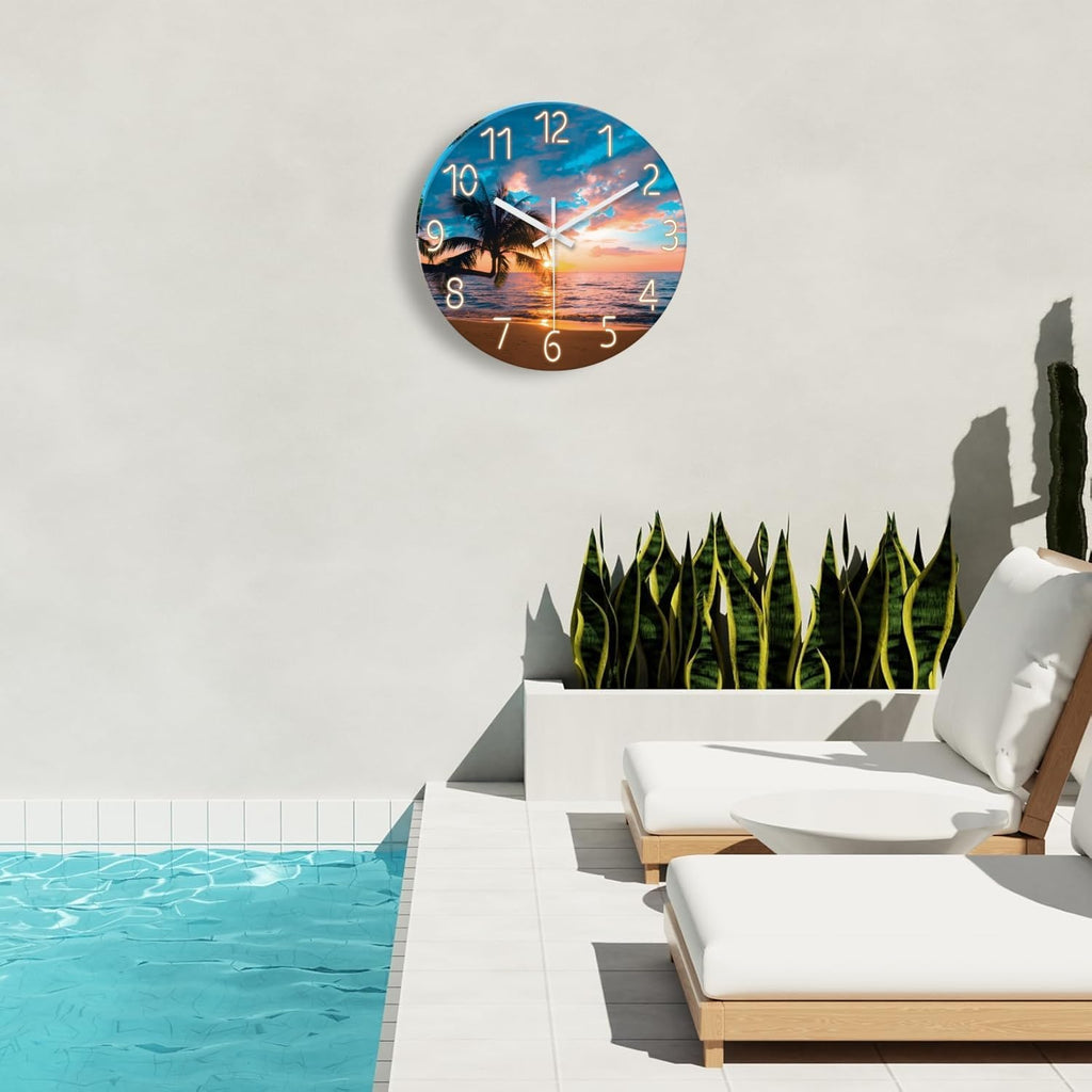 Battery Operated Blue Wall Clock — 12" - View 3
