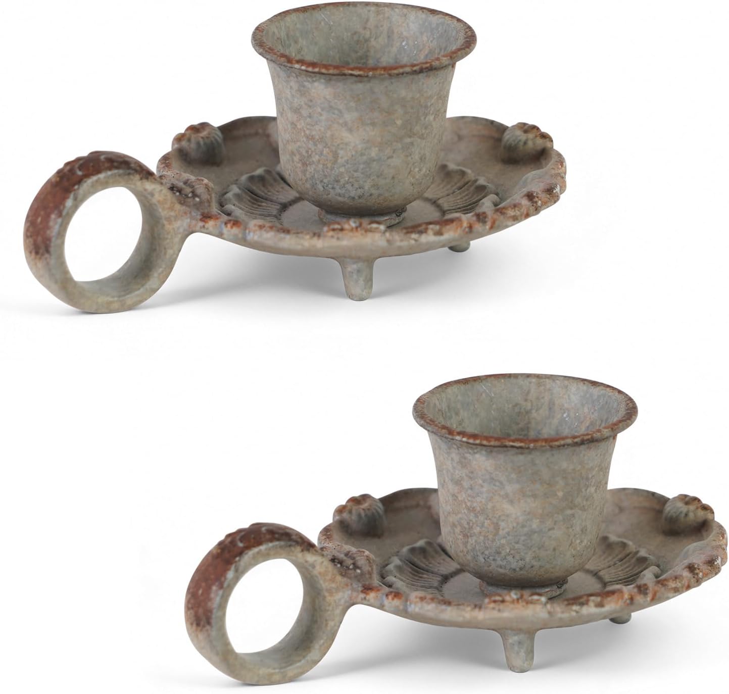Vintage Luxe Blue Candle — Set of 2 — Gray