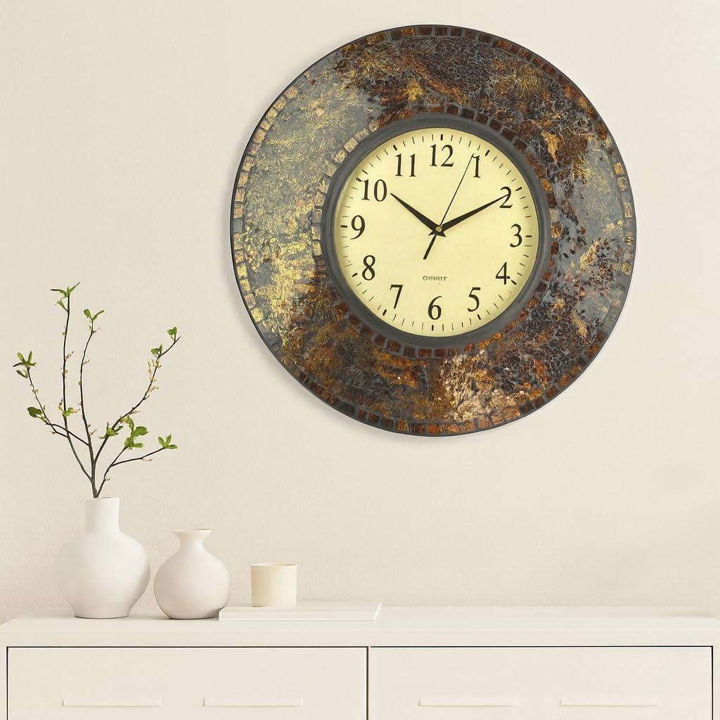 Black Wall Clock — 19" — Lp71 - Amber Crush
