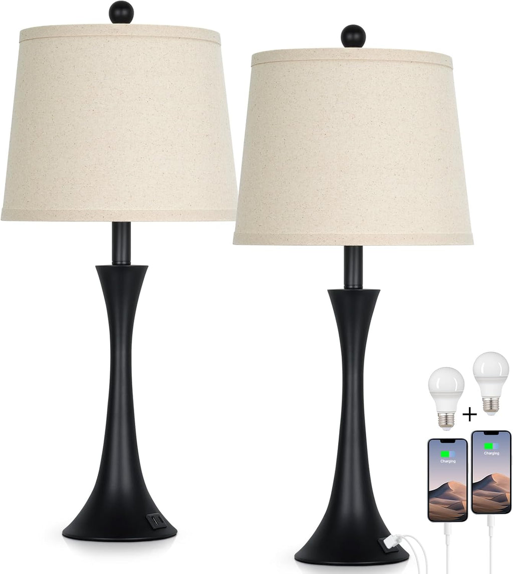 Dimmable Black Bedside Lamp — 27.5" - View 7