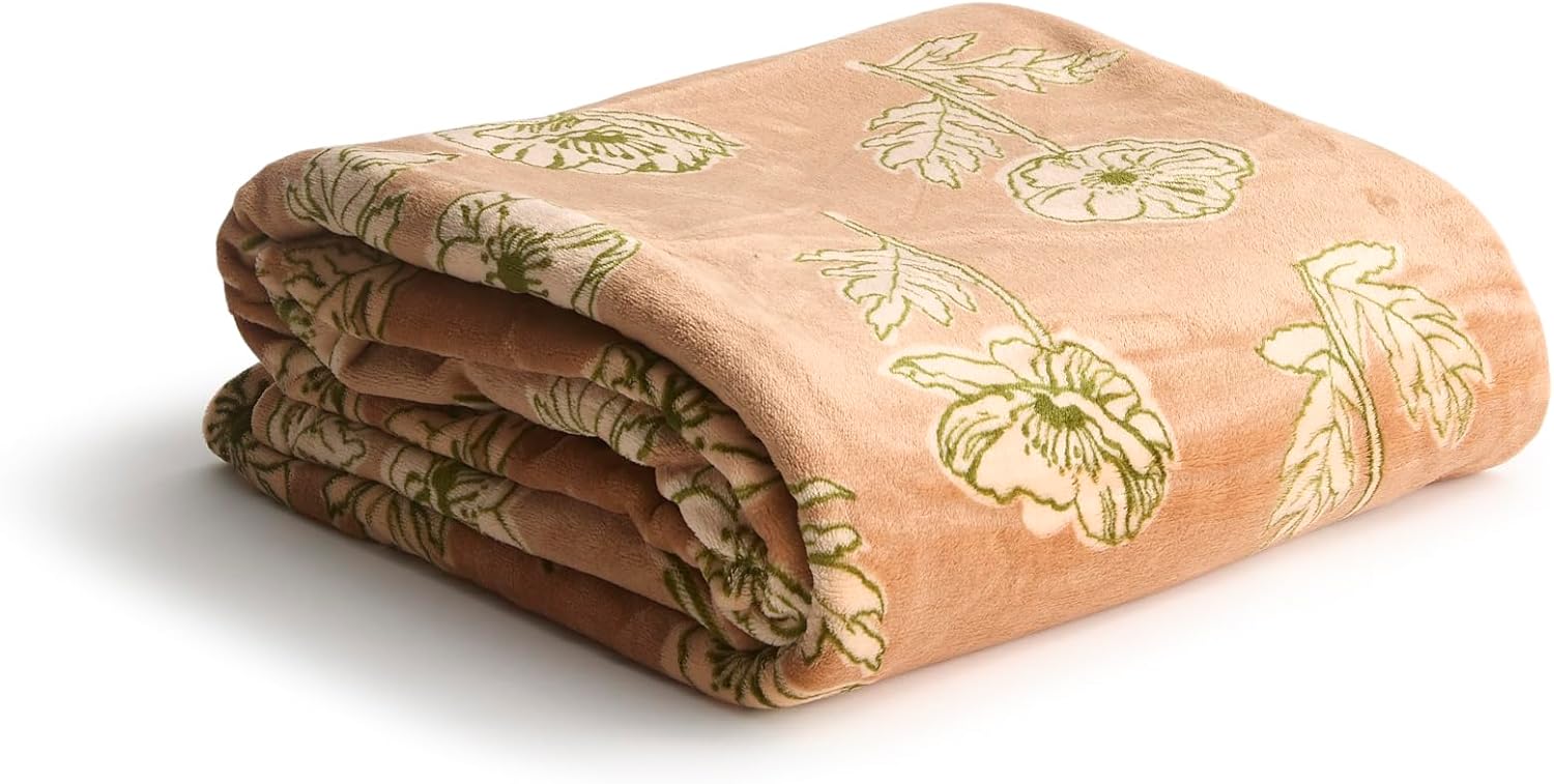 Oversized Beige Throw Pillow — Anemones Macaroon