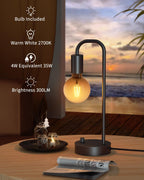Dimmable Modern Black Bedside Lamp - View 3