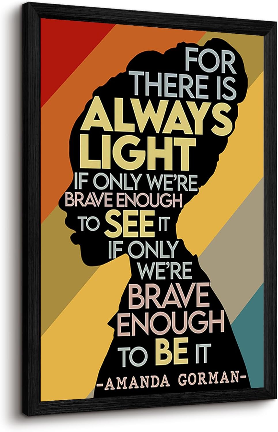 Framed Boho Blue Wall Art Print — 24" — 16x24 Inch Black Framed