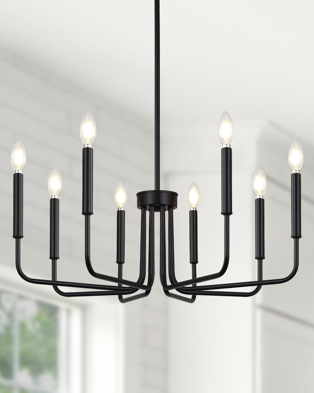 Farmhouse Black Chandelier — 8-Light