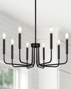 Farmhouse Black Chandelier — 8-Light