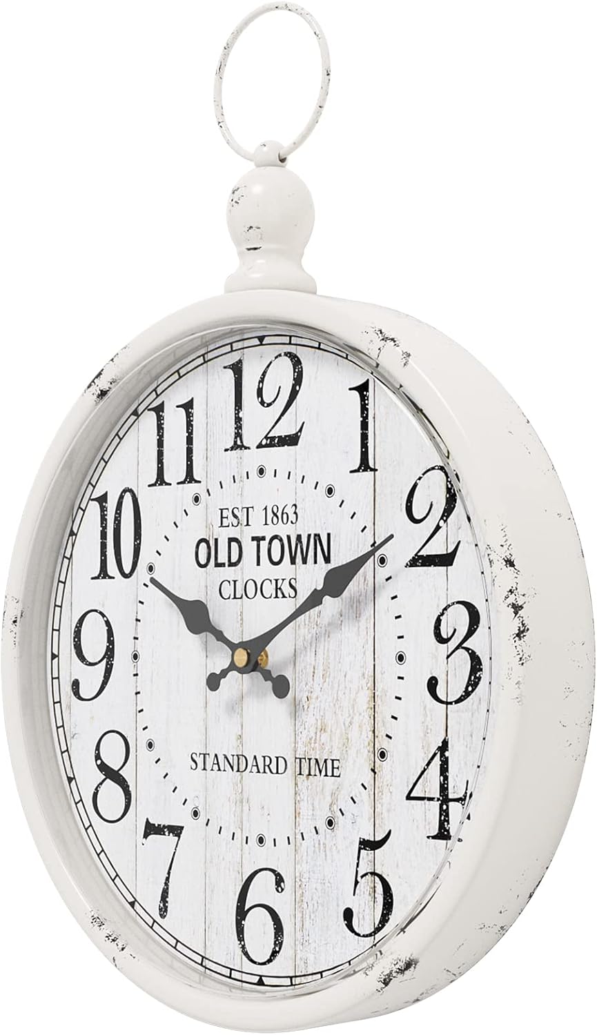 Battery Operated Farmhouse Black Wall Clock — 11.8" - View 3