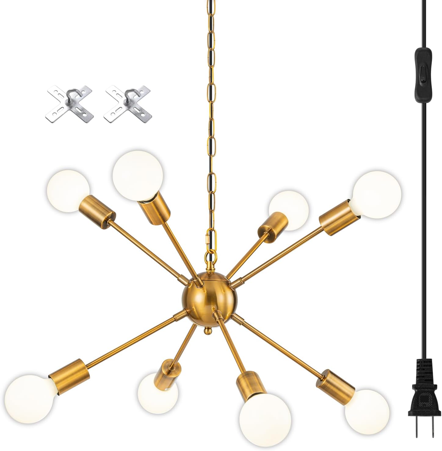 Adjustable Luxe Black Chandelier — Gold