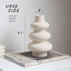 Round Boho White Flower Vase - View 3
