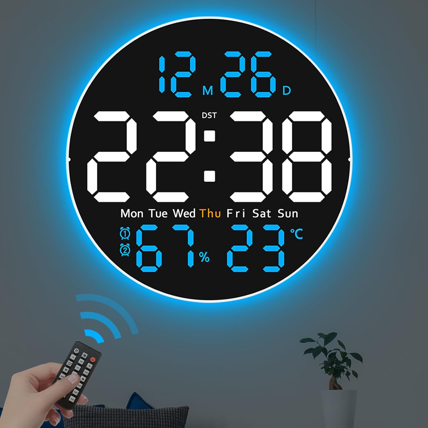 Blue Wall Clock — 10" — Blue