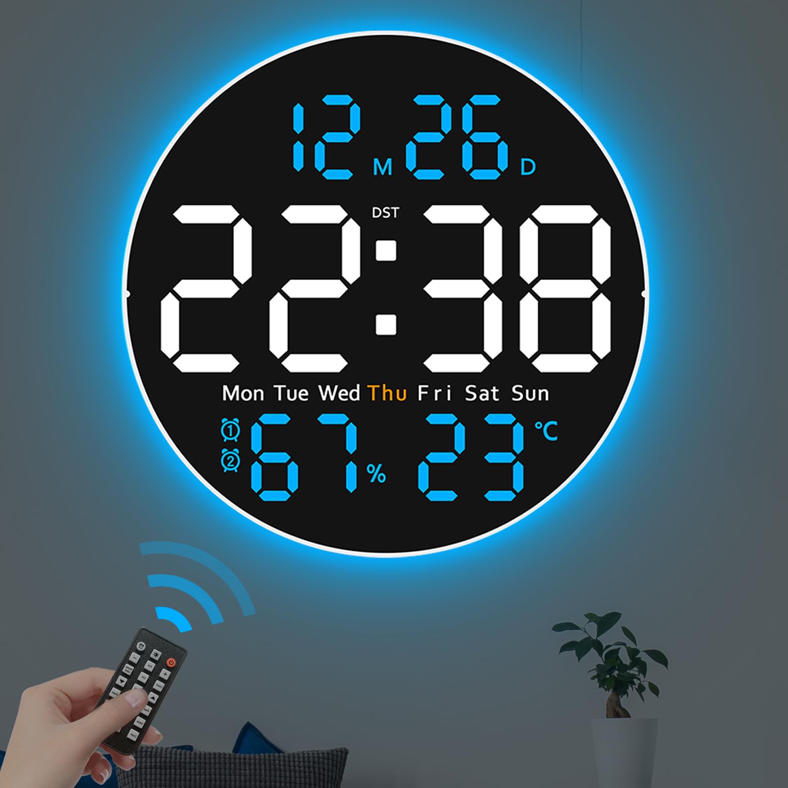 Blue Wall Clock — 10"