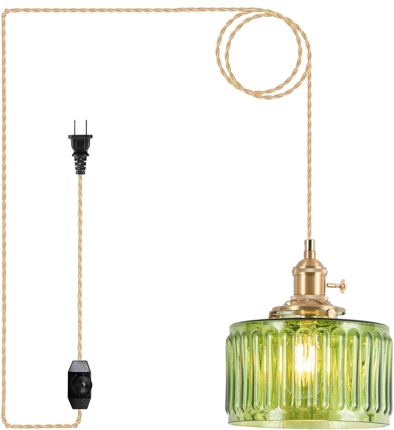 Blue Pendant Light — 11" — Striped Green