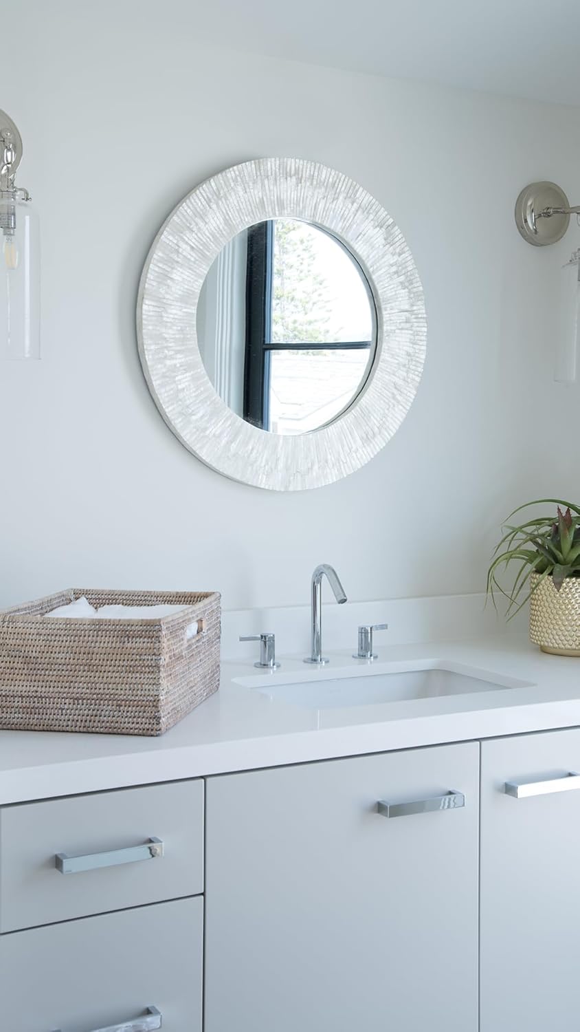 Round Wood Wall Mirror - View 5