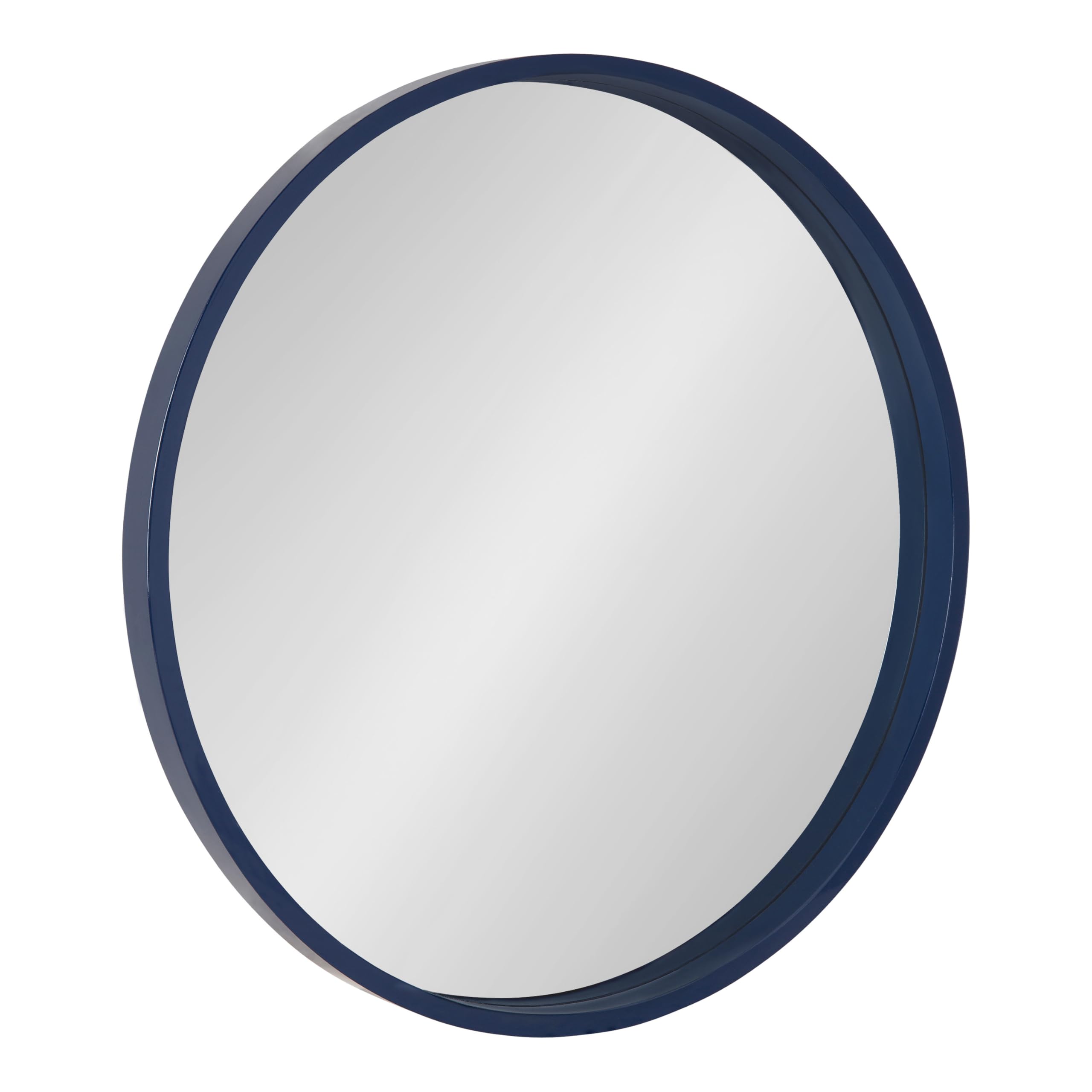 Round Modern Wood Wall Mirror — 25.6"