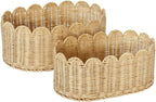 Hand-Woven Boho Beige Vase — 7" — Natural