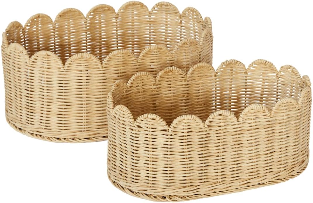 Hand-Woven Boho Beige Vase — 7" — Natural