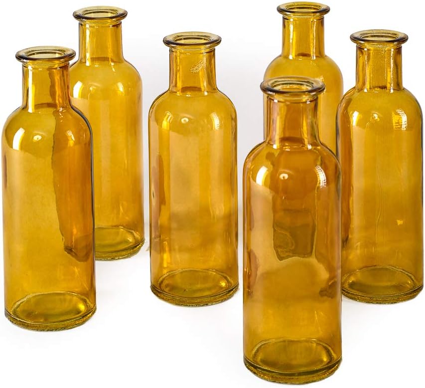 Blue Flower Vase — Amber, Large, Set of 6