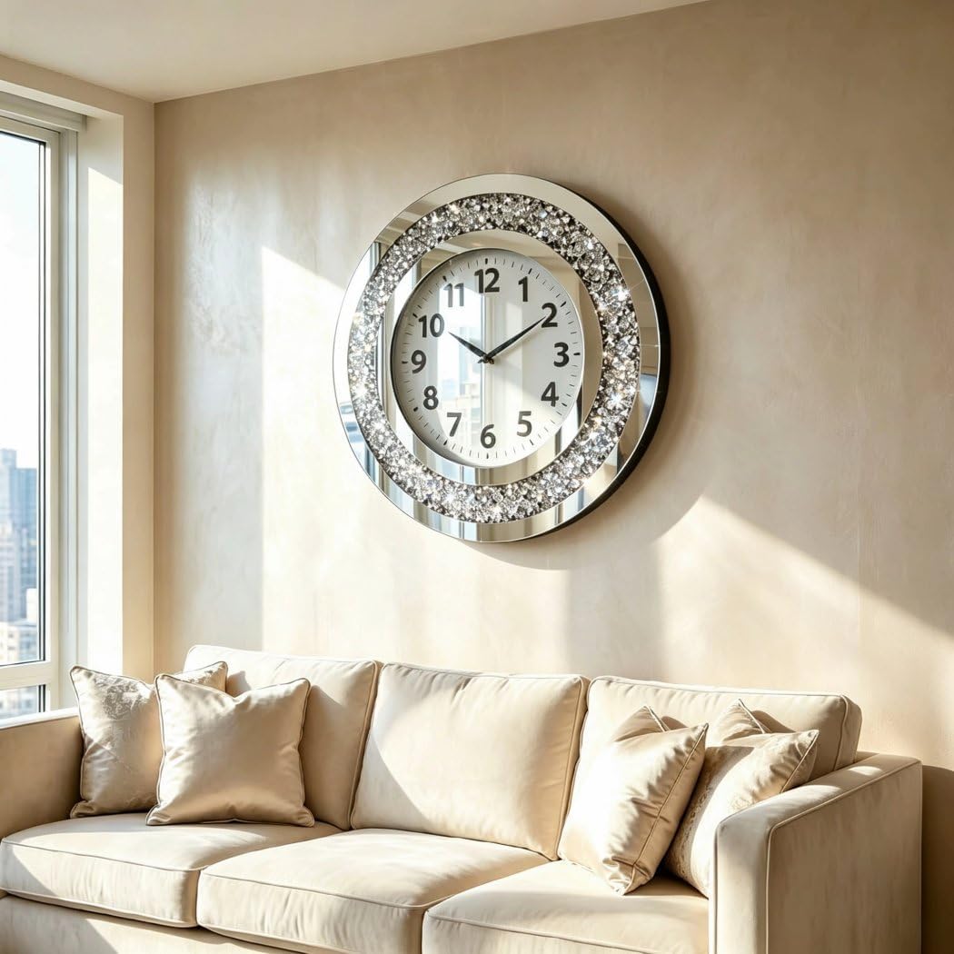 Round Luxe Silver Mirror — 16" - View 6