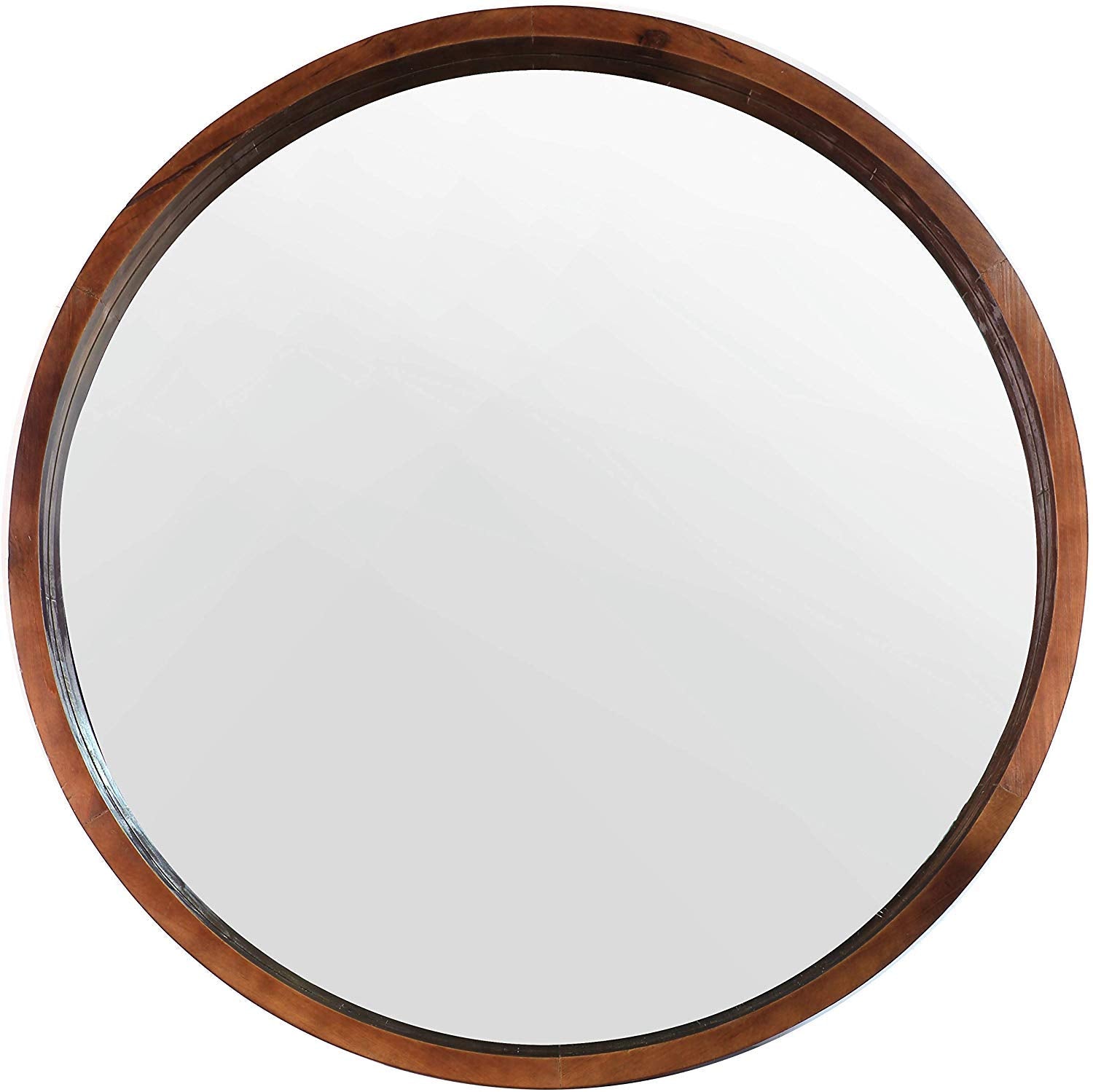 Farmhouse Beige Round Mirror — 22"