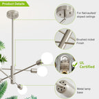 Farmhouse Black Chandelier — 6-Light - View 6