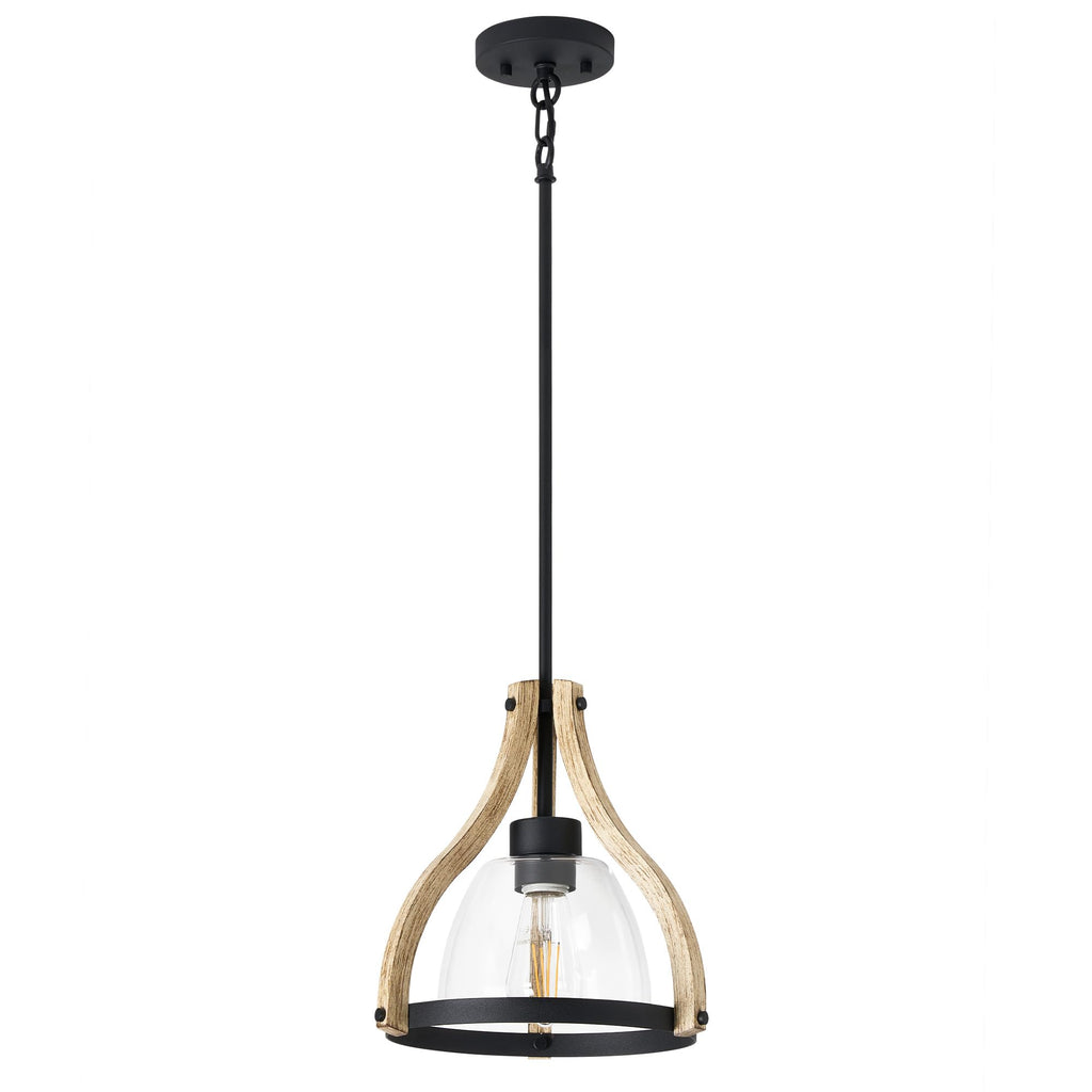 Adjustable Farmhouse Wood Pendant Light
