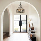 Adjustable Farmhouse Grey Chandelier — 4-Light - View 7