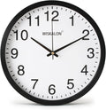 Battery Operated Black Wall Clock — 10" — White