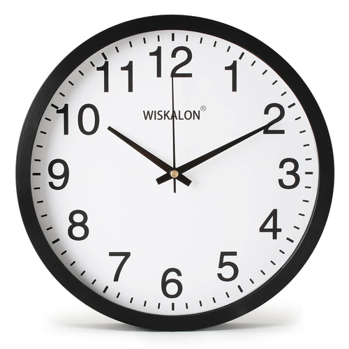 Battery Operated Black Wall Clock — 10"