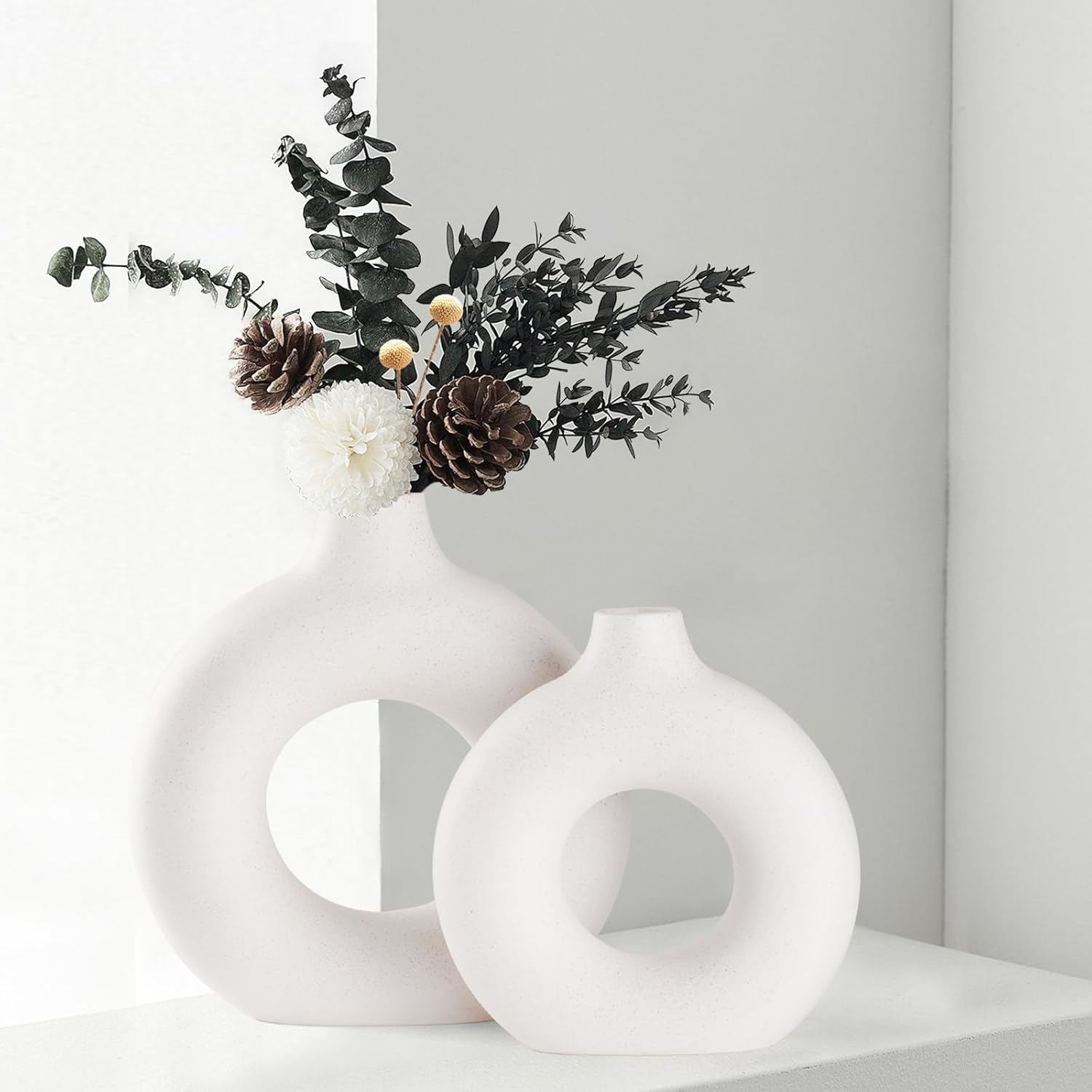Boho Black Vase — Medium and Small (2-piece)