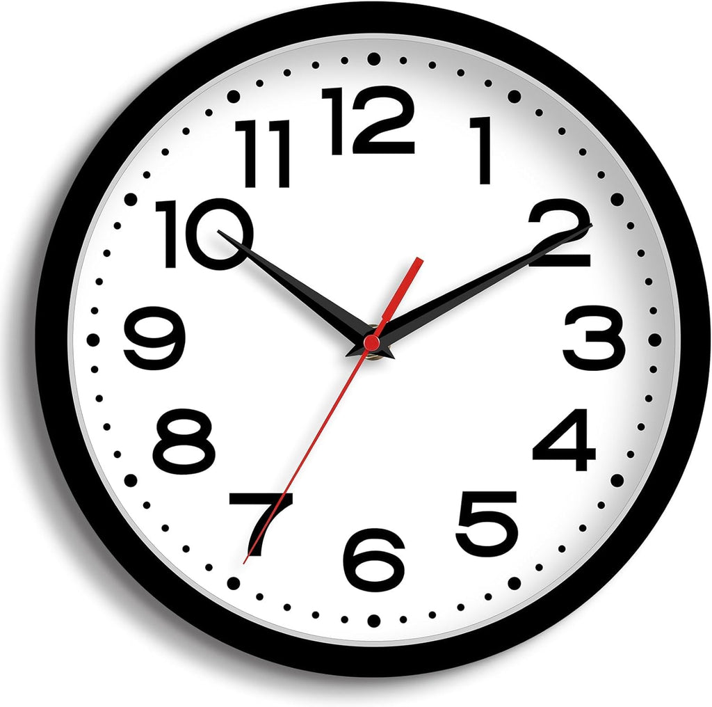 Battery Operated Modern Black Wall Clock — 18" — A_black