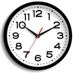 Battery Operated Modern Black Wall Clock — 8"