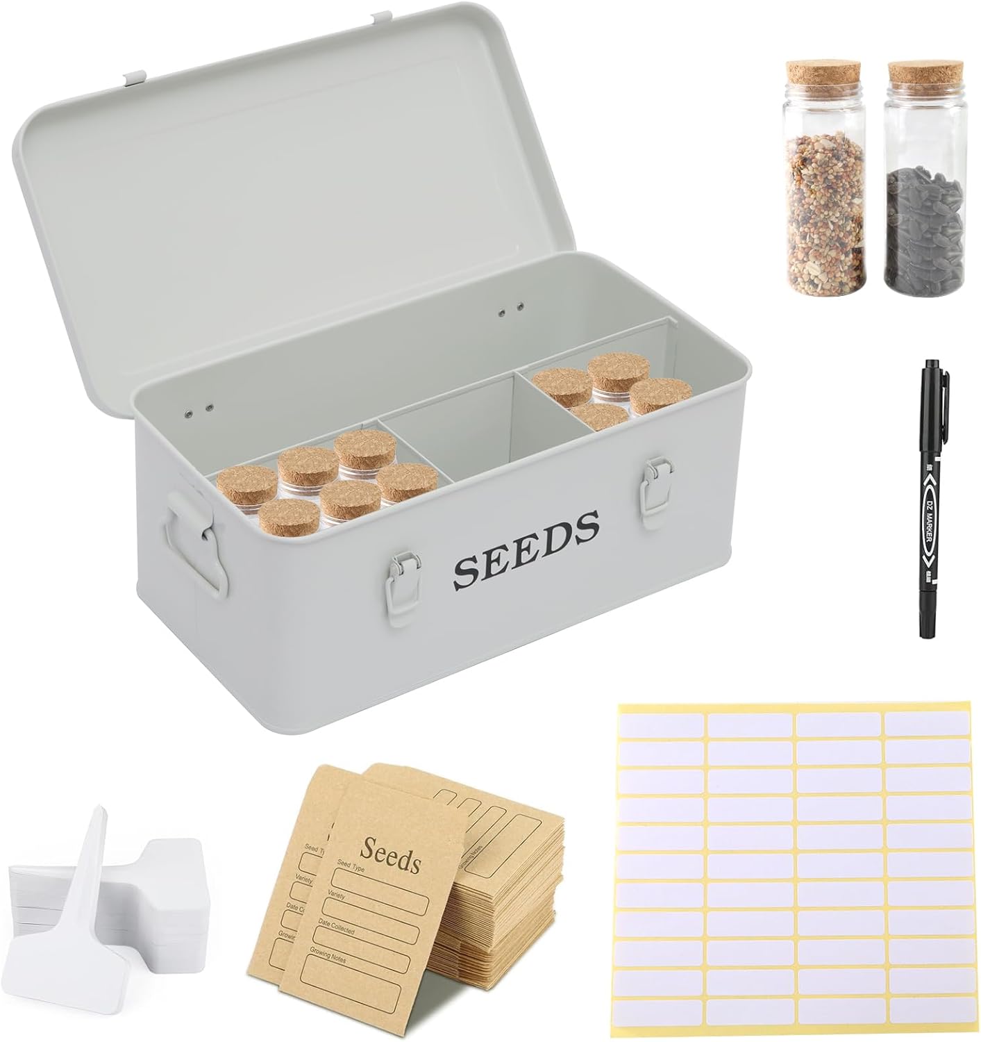 Black Storage Basket — White Box with Slots