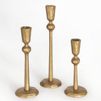 Antique Luxe Black Candle — Set of 3 — Antique Brass