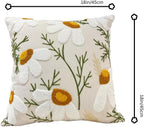 Embroidered Boho Beige Throw Pillow Cover — 18" - View 3